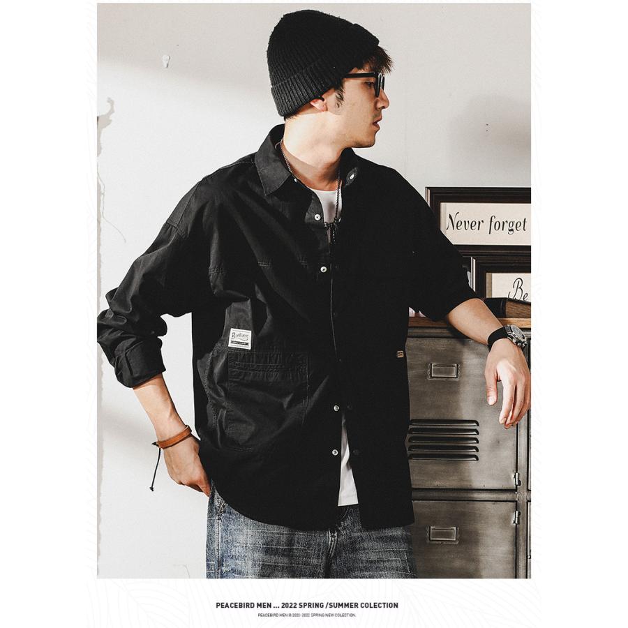 ライトジャケット メンズ アメカジ 無地 ミリタリー カジュアルシャツ ワークシャツ スナップボタン メンズファッション 大きいポケット 秋冬 | ホームアイホーム | 11