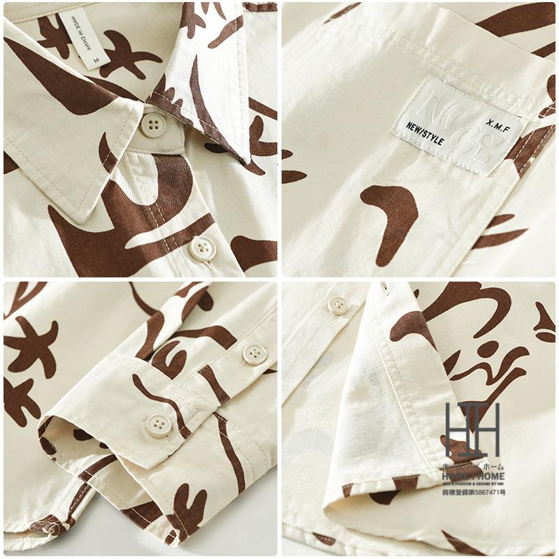 柄シャツ カジュアルシャツ シャツ メンズ 長袖 プリント 総柄 おしゃれ アメカジ 両ポケット付き ワーク 作業着 春 春服 シャツジャケット トップス | ホームアイホーム | 05