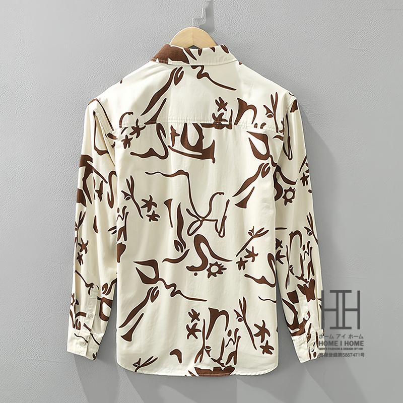 柄シャツ カジュアルシャツ シャツ メンズ 長袖 プリント 総柄 おしゃれ アメカジ 両ポケット付き ワーク 作業着 春 春服 シャツジャケット トップス | ホームアイホーム | 08