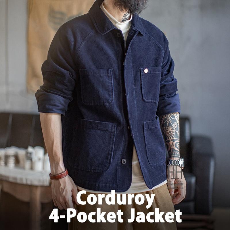 ホームアイホーム コーデュロイジャケット メンズ 4ポケット ワーク