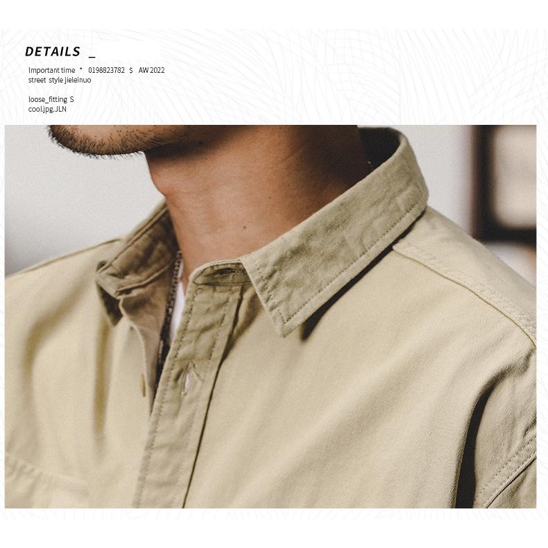 ホームアイホーム ワークシャツ メンズ 長袖 レトロ ミリタリー