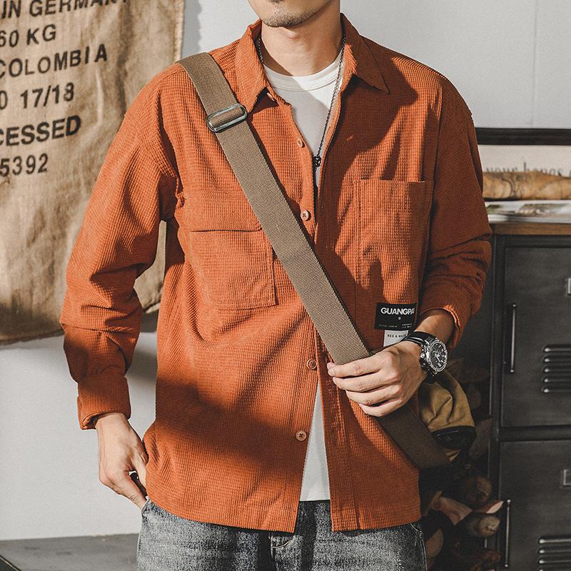 ホームアイホーム コーデュロイシャツ メンズ 長袖 カジュアルシャツ