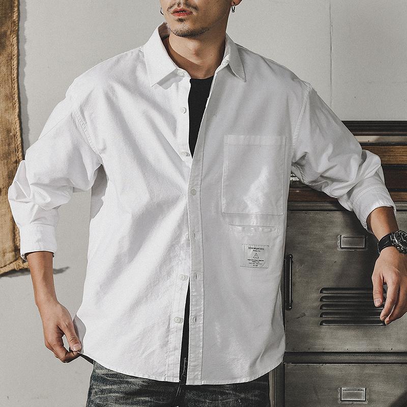 ホームアイホーム カジュアルシャツ ストライプシャツ 白シャツ メンズ