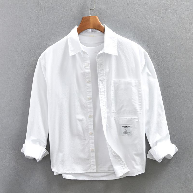 ホームアイホーム カジュアルシャツ ストライプシャツ 白シャツ メンズ