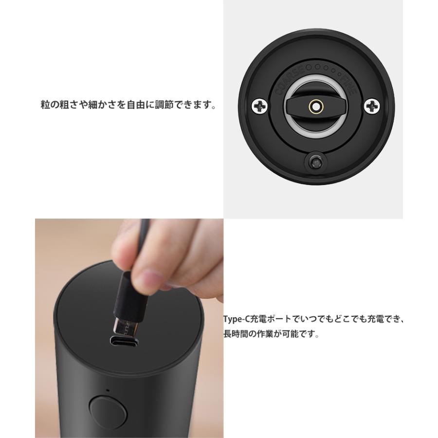 ペッパーミル 電動 2本 充電 小型 電動ミル 大容量 95ml ソルト ペッパー 胡椒 岩塩 海塩 コードレス スパイスミル 収納ベース 水洗い可 リチウム電池 キャンプ | ブランド登録なし | 15