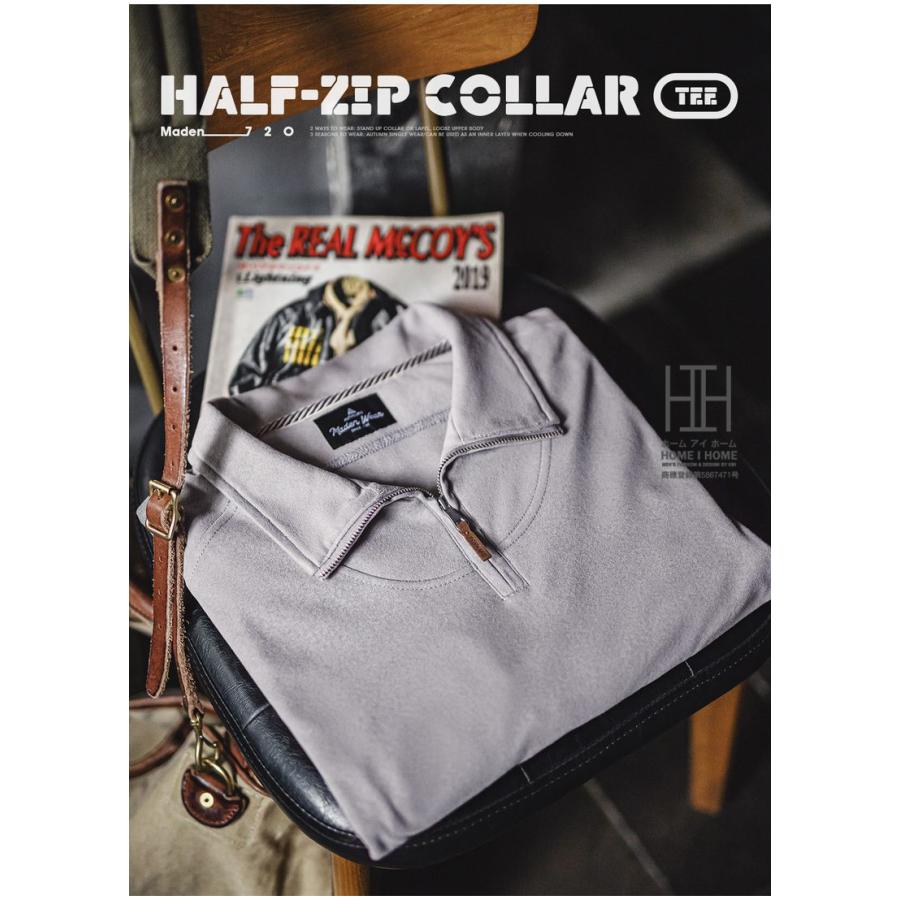 トレーナー メンズ おしゃれ ハーフジップ フリース 長袖 tシャツ ロンt オーバーサイズ ビッグシルエット プルオーバー 起毛感 大きいサイズ 春 秋 冬_15