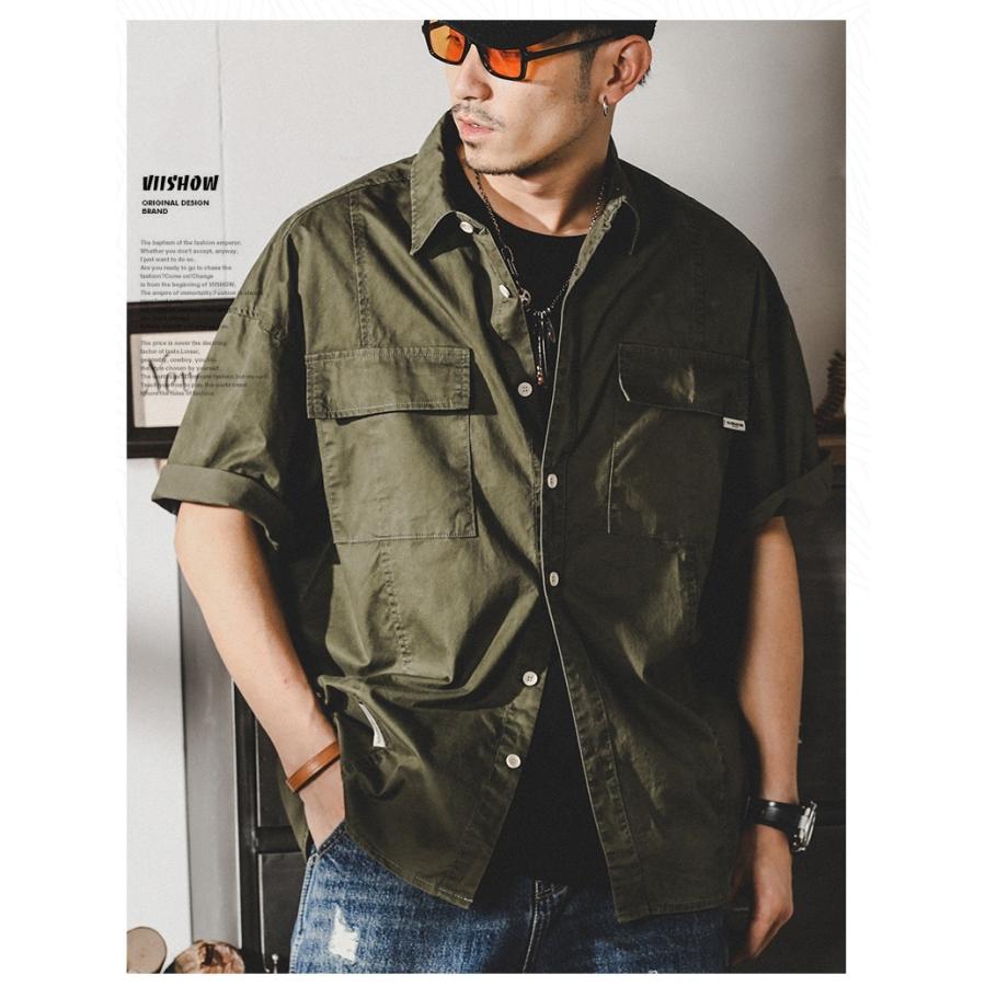 ホームアイホーム ミリタリーシャツ レトロ ポケットあり カッコイイ