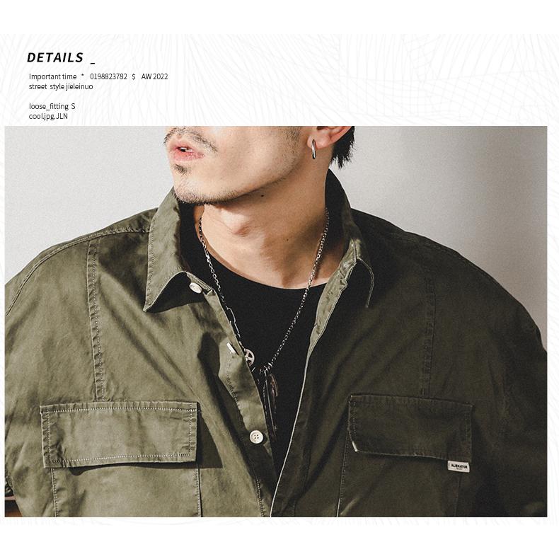 ホームアイホーム ミリタリーシャツ レトロ ポケットあり カッコイイ