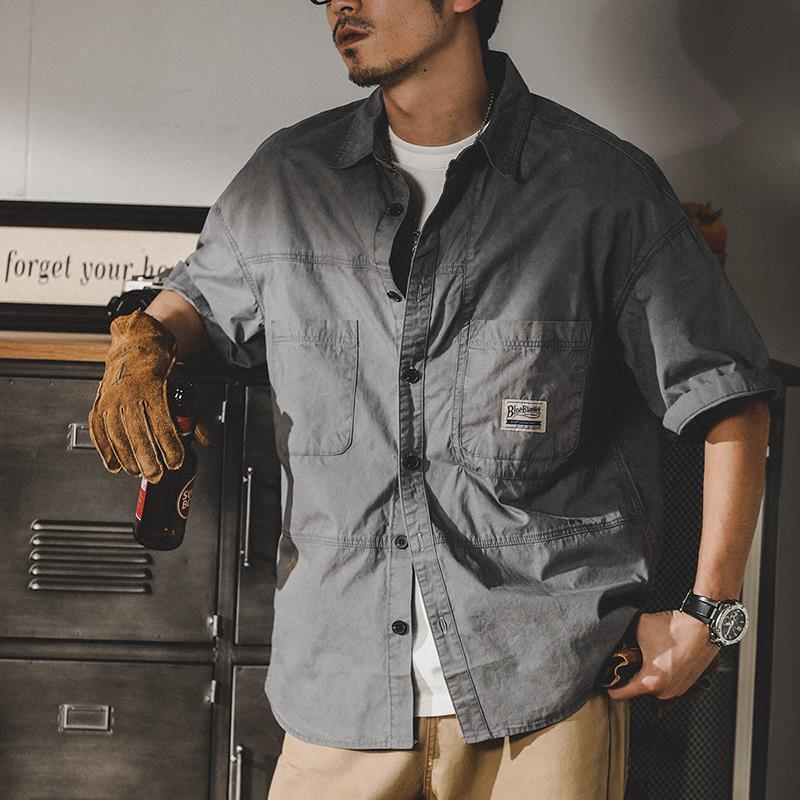 ホームアイホーム シャツ 半袖 メンズ アメカジ ポケット シンプル