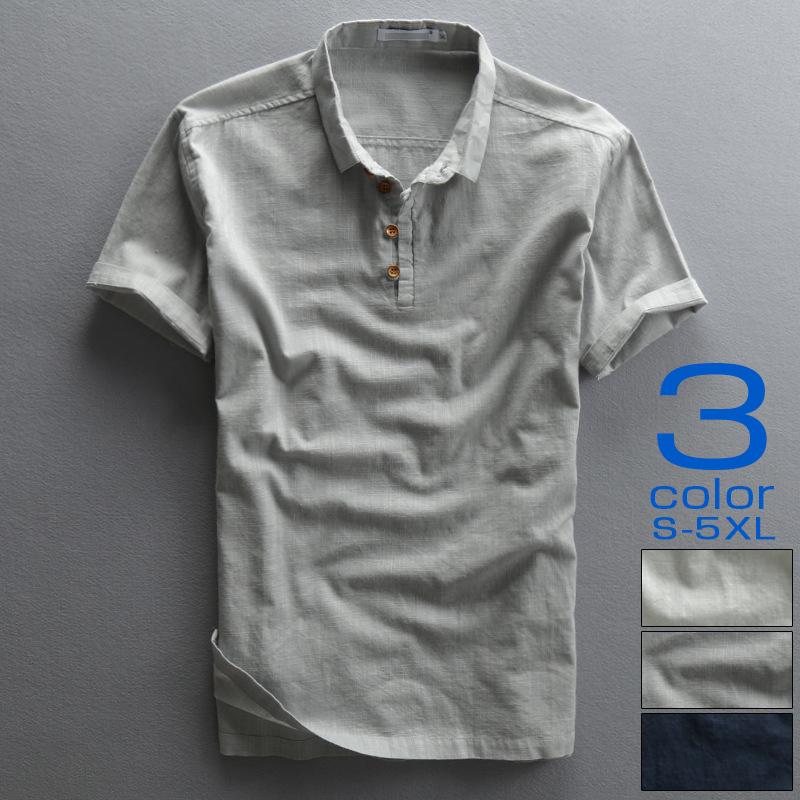 プルオーバーシャツ 白シャツ リネン メンズ 半袖 無地 綿麻 コットン ヘンリーネック カジュアル カットソー 夏 サマー Dcsgf Sevenplus 通販 Yahoo ショッピング