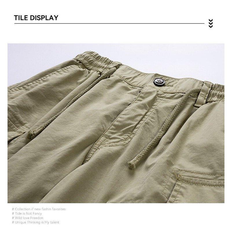 カーゴショーツ ショートパンツ メンズ ゴムウェスト ストレッチ ワンポイント 多ポケット ワーク 作業 短パン キレイめ 半ズボン ハーフパンツ 膝丈 ボトムズ | ホームアイホーム | 06