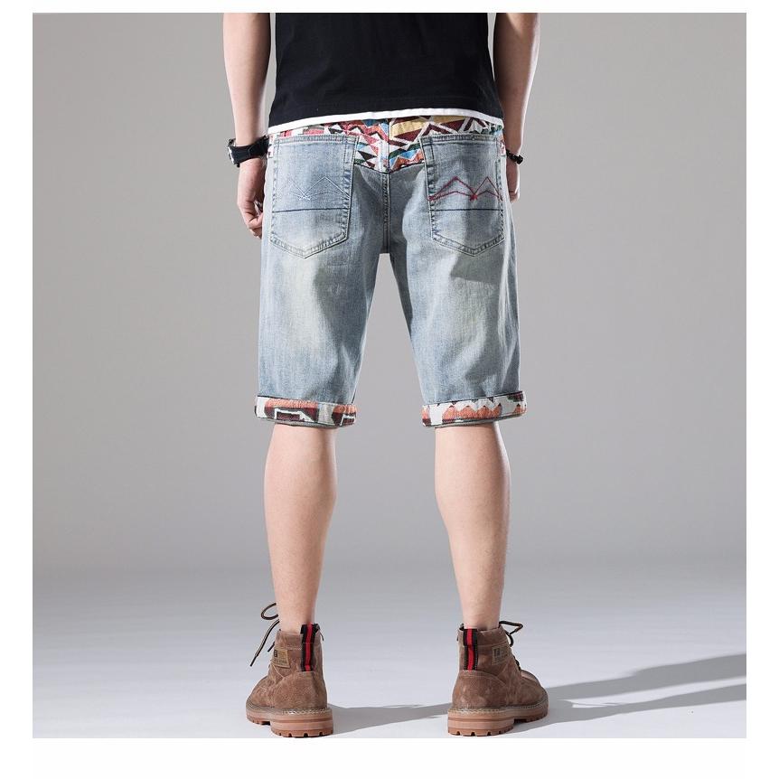 デニム ショートパンツ ハーフパンツ メンズ ストレッチ デザイン 個性 ヴィンテージ 半ズボン 短パン カラフル ダメージ 夏 ホワイト 白 | ホームアイホーム | 14