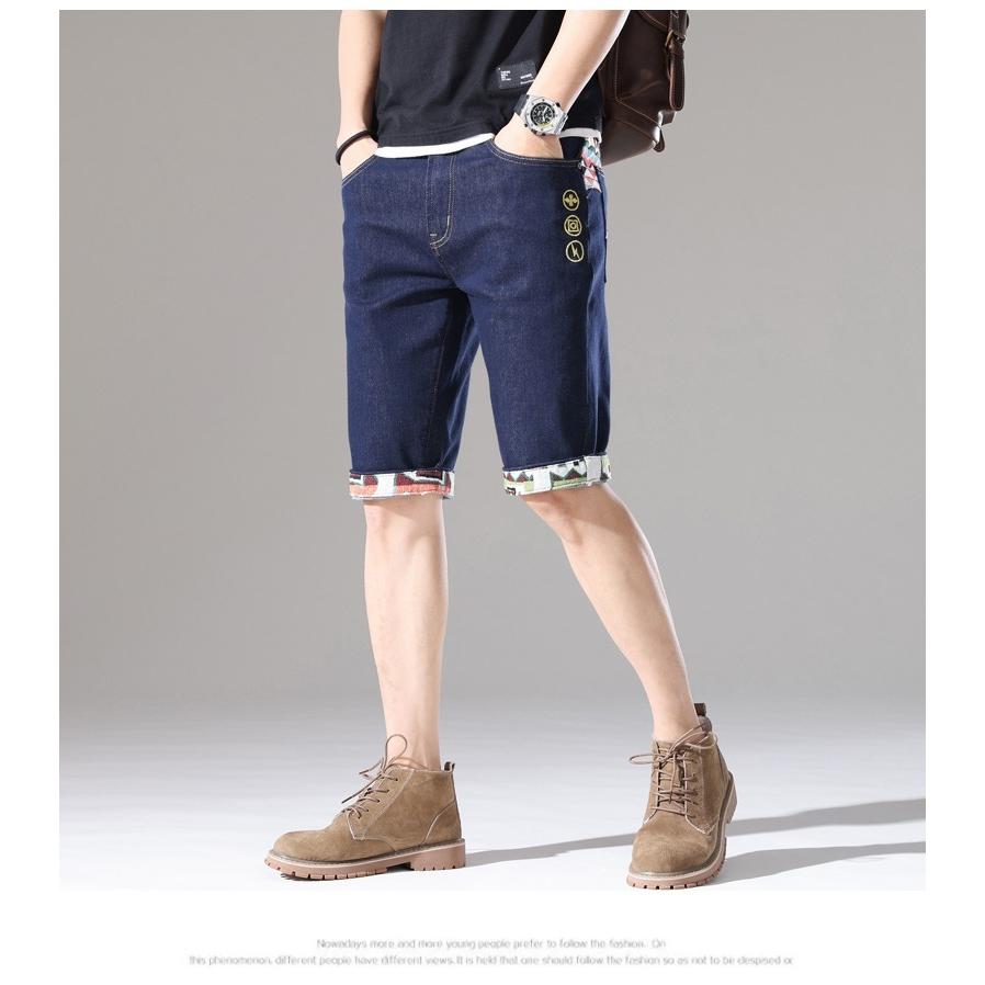 デニム ショートパンツ ハーフパンツ メンズ ストレッチ デザイン 個性 ヴィンテージ 半ズボン 短パン カラフル ダメージ 夏 ホワイト 白 | ホームアイホーム | 17
