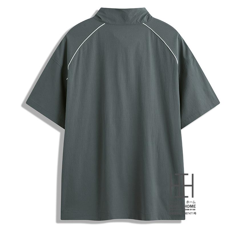 tシャツ メンズ 半袖 ハーフジップ 吸湿速乾 接触冷感 ひんやり ポケット 切り替え 立ち襟 おしゃれ 涼しい 大きいサイズ メンズtシャツ Tシャツ カットソー｜sevenplus｜12