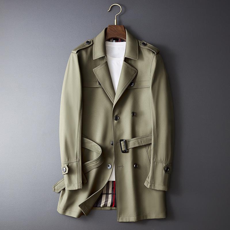 ホームアイホーム トレンチコートメンズ ミドル丈 80cm Pコート ダブル