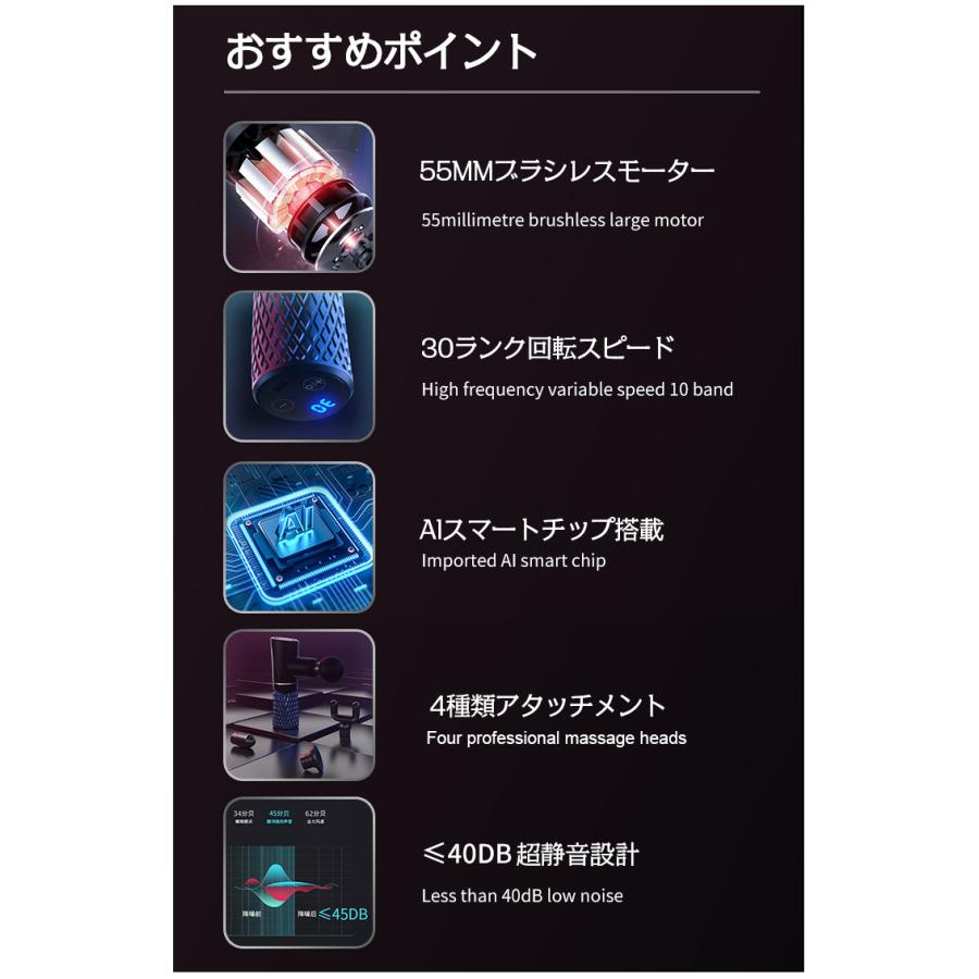 ハンディガン 軽量 ミニ ガン 筋膜リリース マッサージ器 筋肉 肩 腰 脚 首 足裏 静音 健康グッズ 筋膜リリースガン 全身用 母の日 プレゼント 実用的 | ホームアイホーム | 13