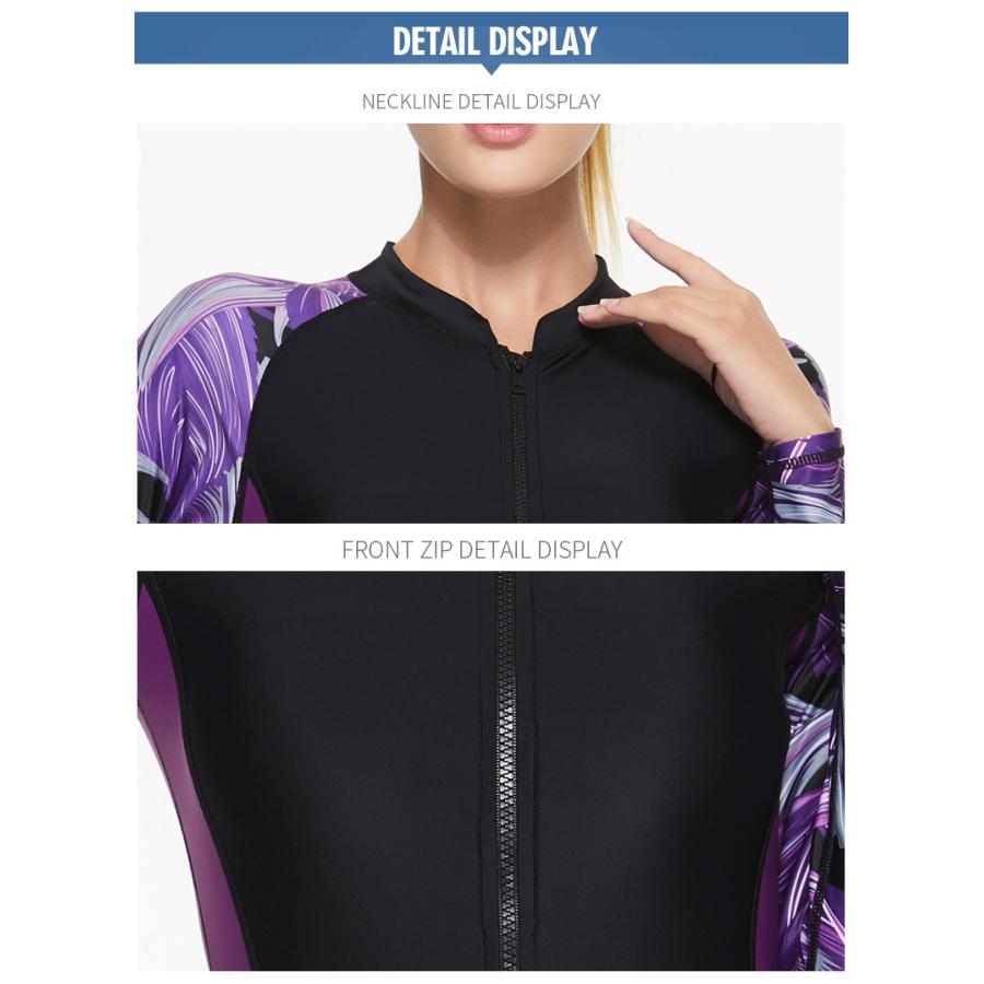 ウェットスーツ レディース フルスーツ 水着 日焼け防止 切り替え ストレッチ 体型カバー UVカット 薄手 サーフィン ダイビング 水陸両用 | ホームアイホーム | 14