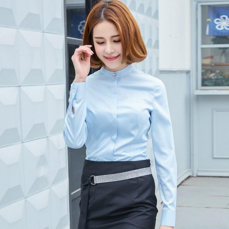 シャツ ブラウス レディース スーツ スタンドカラー 長袖 ストレッチ 大きいサイズ 小さいサイズ 事務服 オフィス ビジネス フォーマル 入学式 Nccs1805 Sevenplus 通販 Yahoo ショッピング