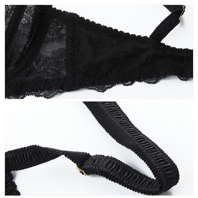ブラジャーショーツセット シースルーブラジャー 下着女性 ノーパッド 美バストメイク 2点セット ハーフカップ レース 誘惑インナー | ホームアイホーム | 14