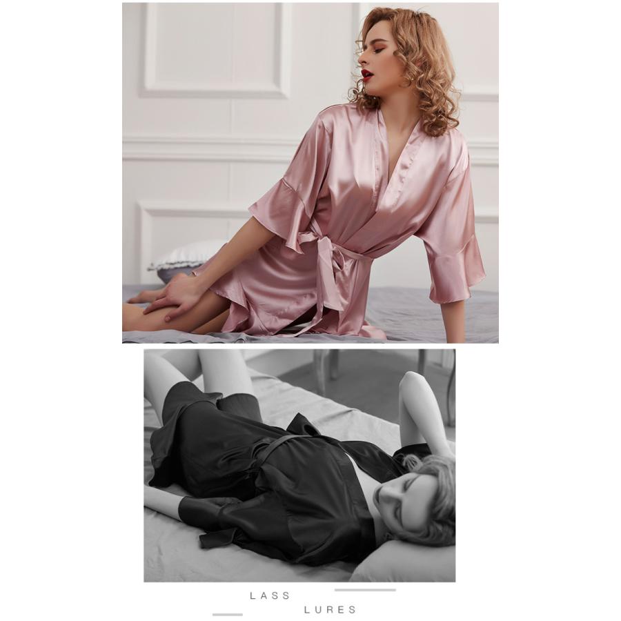 ホームアイホーム ナイトガウン レディース 七分袖 セクシー 高級感