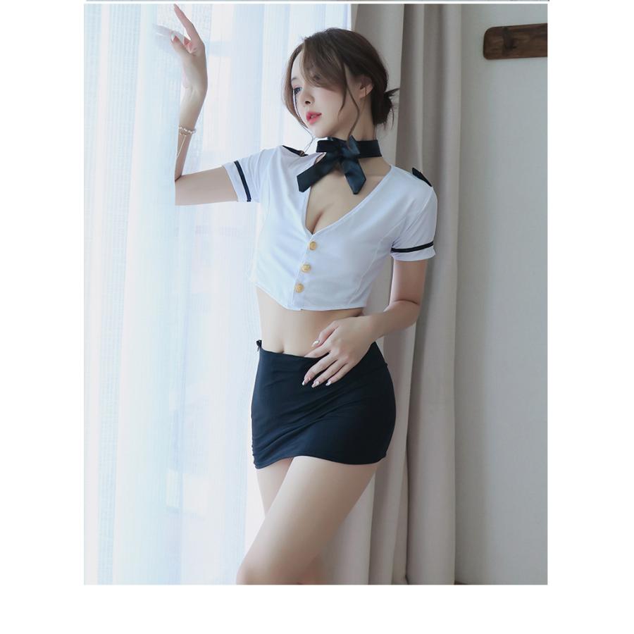 セクシーコスチューム ベビードール コスプレ服装 警察制服 レディース 蝶ネクタイ エロ可愛い 誘惑 ミニスカート スチュワーデス コスプレ セクシー | ホームアイホーム | 09
