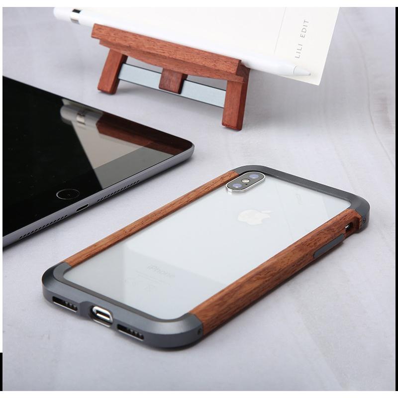 天然木 iPhone14ProMax ケース 金属 ウッド ダブル構造 アルミバンパー 木製 耐衝撃 頑丈 メタルケース かっこいい iphone13promax iphone12pro ネジ装着式 | ホームアイホーム | 06