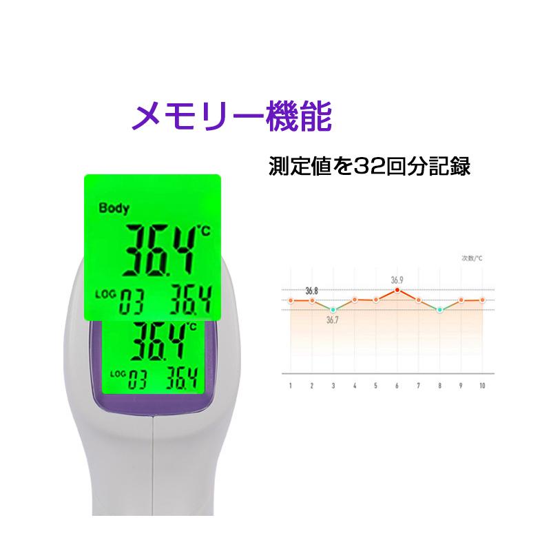 体温計 非接触型 非接触電子体温計 三色表示 赤外線センサー 額