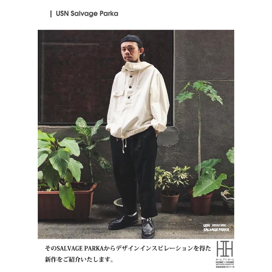 サルベージパーカー SALVAGE PARKA メンズ ヘリンボーン柄 ポケット アウター ミリタリー 大きいサイズ プルオーバー フードパーカー 綿 コットン おしゃれ 秋冬_3