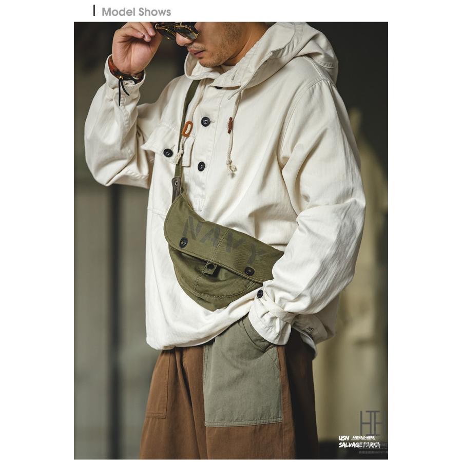 サルベージパーカー SALVAGE PARKA メンズ ヘリンボーン柄 ポケット アウター ミリタリー 大きいサイズ プルオーバー フードパーカー 綿 コットン おしゃれ 秋冬_8