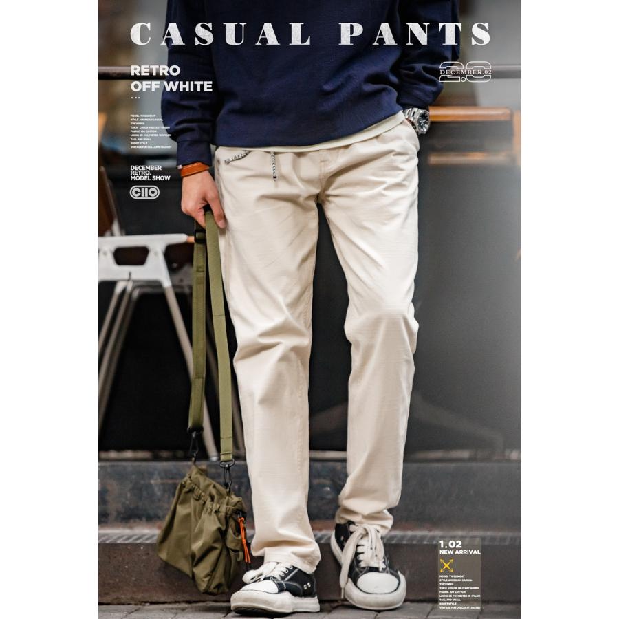 チノパン カジュアルパンツ メンズ 綿パン ウォッシュ加工済み チェック柄 ベージュ レギュラーストレート フィット コットンパンツ 美脚 ロングパンツ ホームアイホーム チノパン カジュアルパンツ メンズ 綿パン