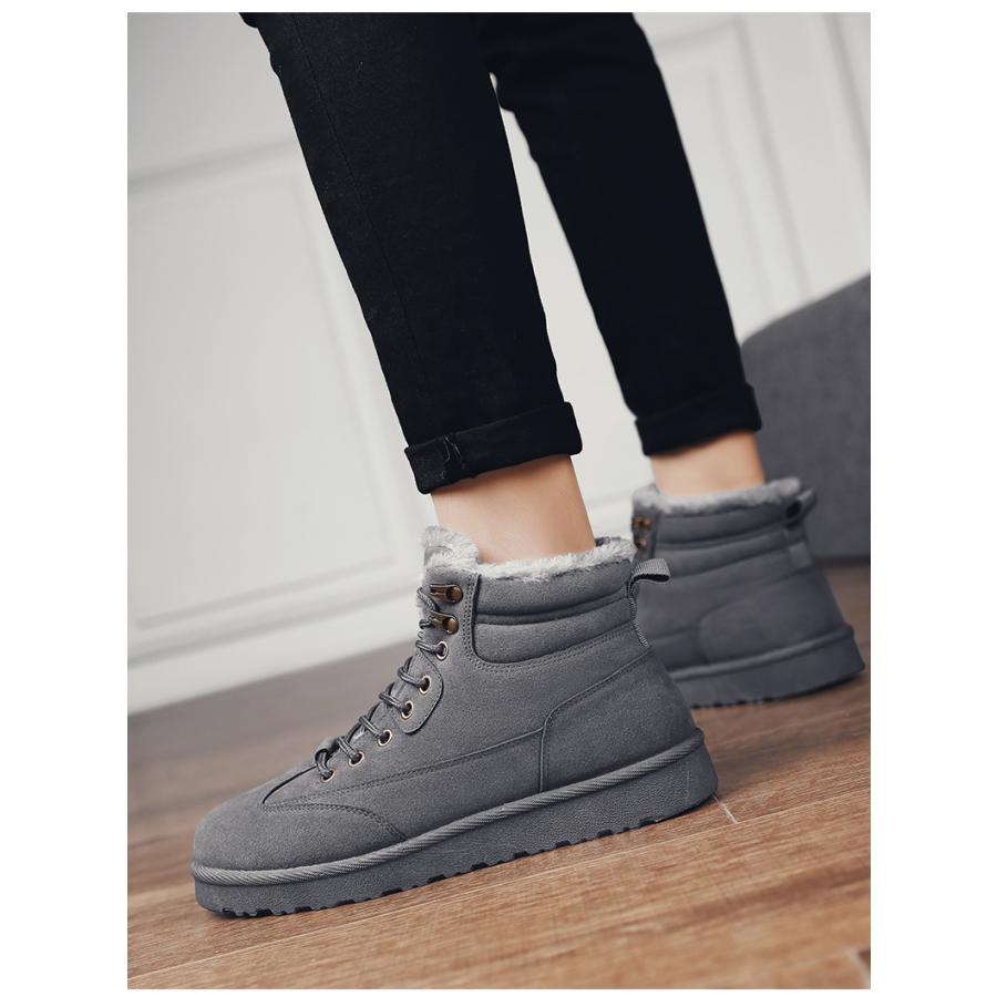 NoIdの赤 スエード ハイカット 厚底ブーツ、値引きコメント大歓迎‼️ 値下げ】カジュアル靴 メンズ ハイカットスニーカー 革靴 PU 赤