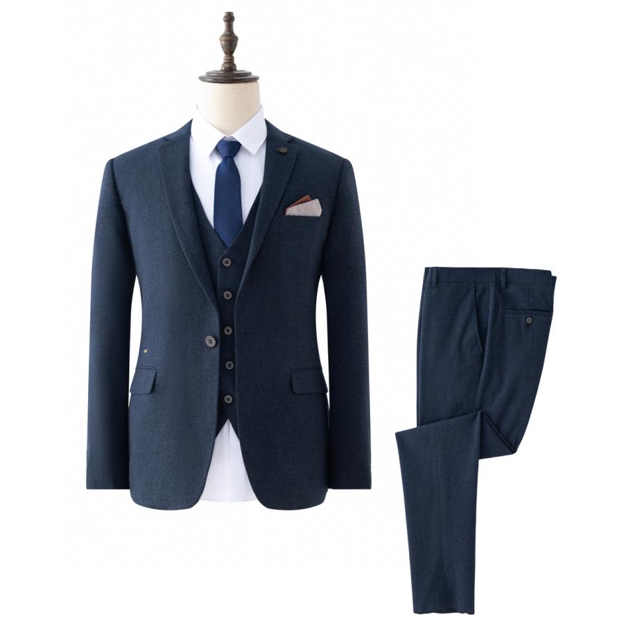 3ピース スーツ スリーピーススーツ メンズ ビジネス スーツ スリム ワンボタン シングル ジレ ベスト付き 三つ揃いスーツ ブローチ付属  ビジネススーツ | ホームアイホーム