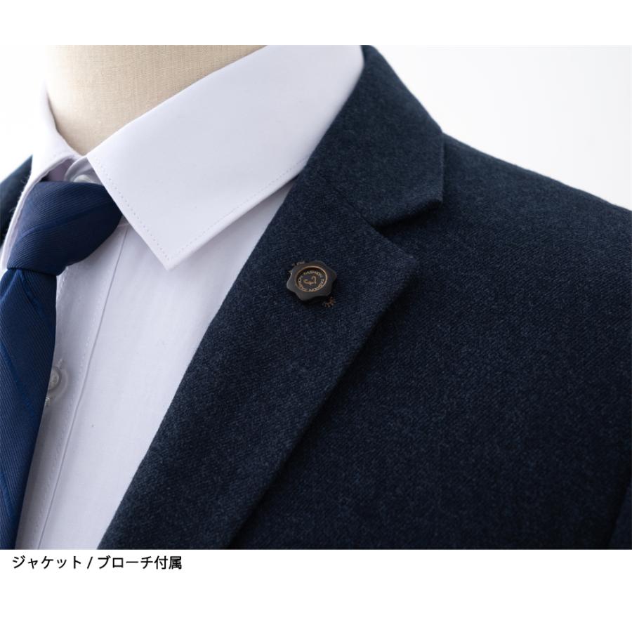 3ピース スーツ スリーピーススーツ メンズ ビジネス スーツ スリム ワンボタン シングル ジレ ベスト付き 三つ揃いスーツ ブローチ付属  ビジネススーツ | ホームアイホーム | 04