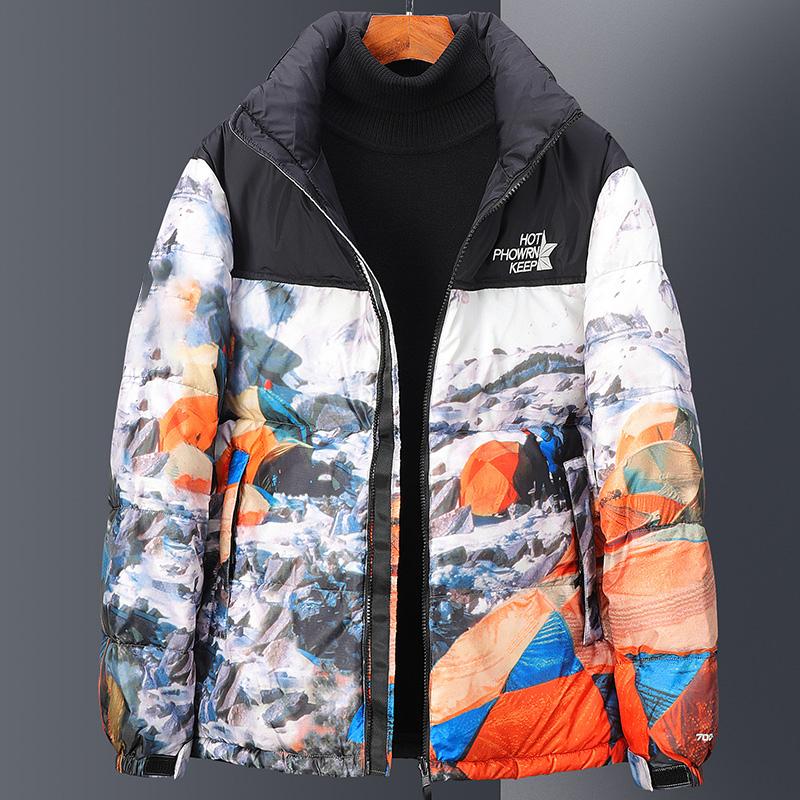 ホームアイホーム ダウンジャケット メンズ 無地 柄物 両面着