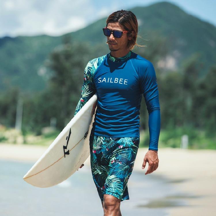 ラッシュガード メンズ 水着 単品 長袖 サーフィン 柄物 日焼け対策 速