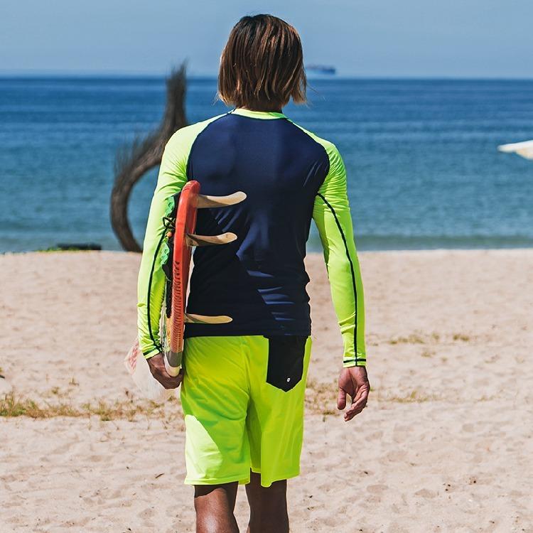 ホームアイホーム ラッシュガード 長袖 メンズ 水着 蛍光色 UVカット