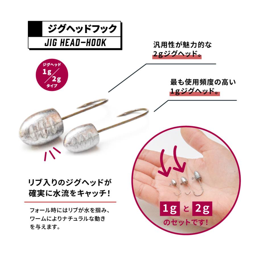 アジング メバリング 根魚用 ワーム ジグヘッド シンカー セット