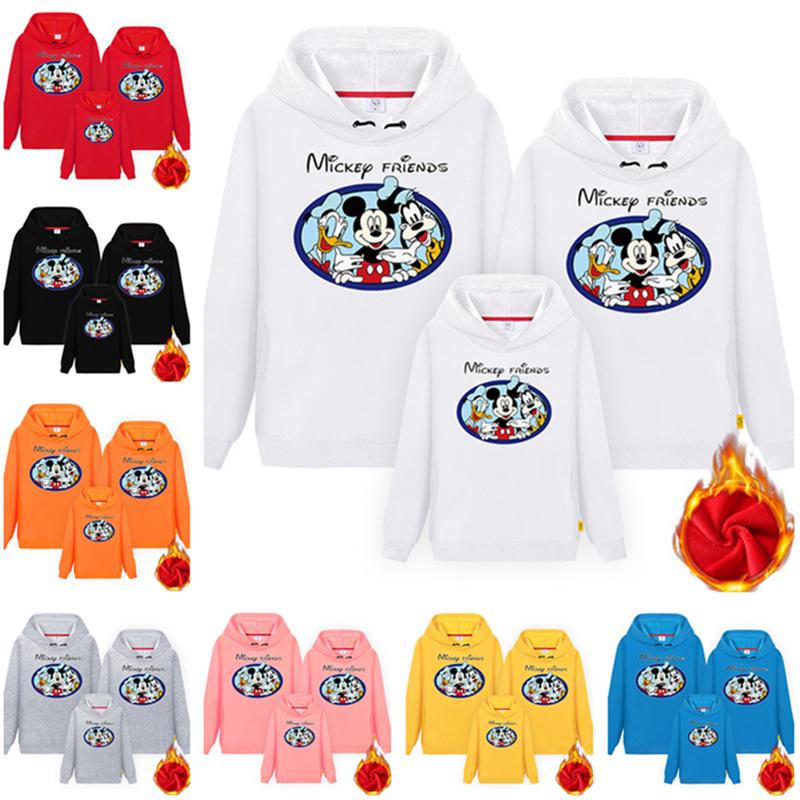 厚手裏起毛 ディズニー ミッキー プルオーバープリントパーカートレーナートップス 長袖フード付き カップル親子服お揃いメンズレディースキッズ E7hiymr6ij Www Familyontour De