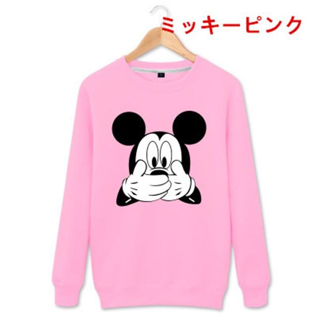7color ディズニー ミッキー ミニーメンズレディース お揃いカップルペアルックプルオーバー プリントスウェット トップス 長袖 男女兼用 Couple67 セブンシーズファッション 通販 Yahoo ショッピング