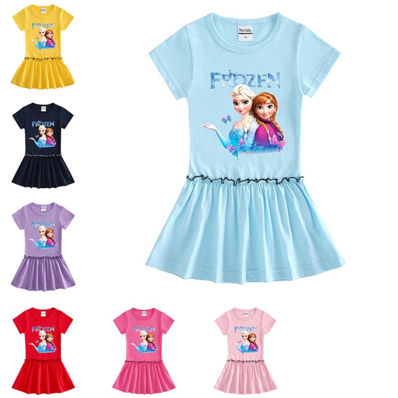 夏大人気 超可愛い ディズニー アナと雪の女王 エルサ柄ワンピース 半袖 ガールズ 子供服 プリンセス Kids102 セブンシーズファッション 通販 Yahoo ショッピング