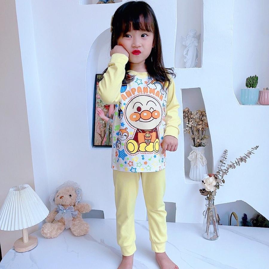 アンパンマン パジャマ 長袖 トップス キッズ 男の子 女の子 子供服 ルームウェア 子ども 上下セット 長ズポン 2点セット 秋冬 綿 通園 通学 可愛い おしゃれ :kpjm104:セブンシーズファッション 通販 パジャマ リーナベル ルームウェア 半袖短パン