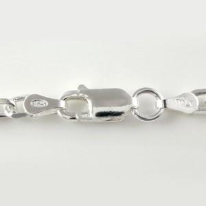 イタリア製 シルバー925 アズキチェーン4面カット幅約3.5mm 45cm 3本