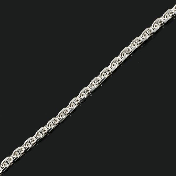 イタリア製 シルバー925 アズキチェーン4面カット幅約1.8mm 50cm 3本