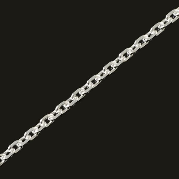 イタリア製 シルバー925 アズキチェーン4面カット幅2.1mm 45cm 3本入り