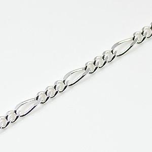 イタリア製 シルバー925 フィガロチェーン2.5mm 45cm 3本入り FC-70-45