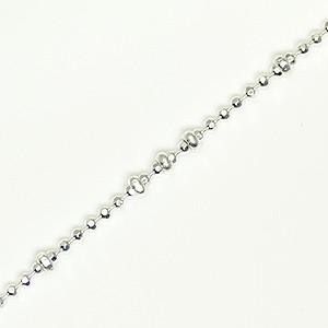 イタリア製 シルバー925 ダイヤカットボールチェーン1.2mm＋ビ−ズ2.0