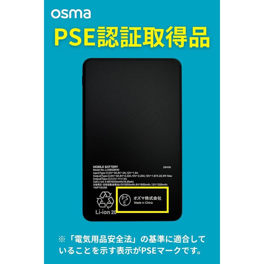 燃えないモバイルバッテリー【準固体電池】超安全設計 5000mAh｜発火