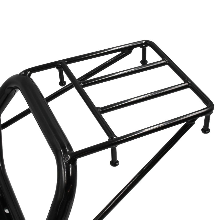 WE Parts リアキャリア スリム DAX125 ダックス125 光沢ブラック 電着塗装\u0026粉体塗装 取付ボルト付き フックあり 最大積載量6kg 台湾製 201の画像