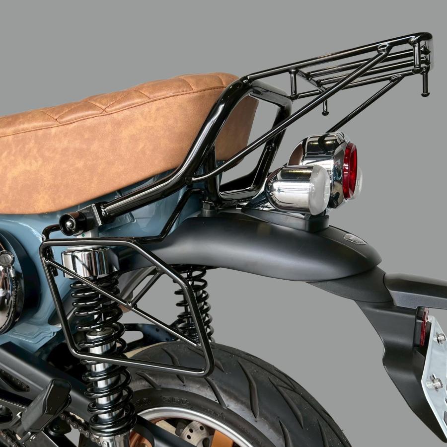 WE Parts リアキャリア スリム DAX125 ダックス125 光沢ブラック 電着塗装\u0026粉体塗装 取付ボルト付き フックあり 最大積載量6kg 台湾製 201の画像
