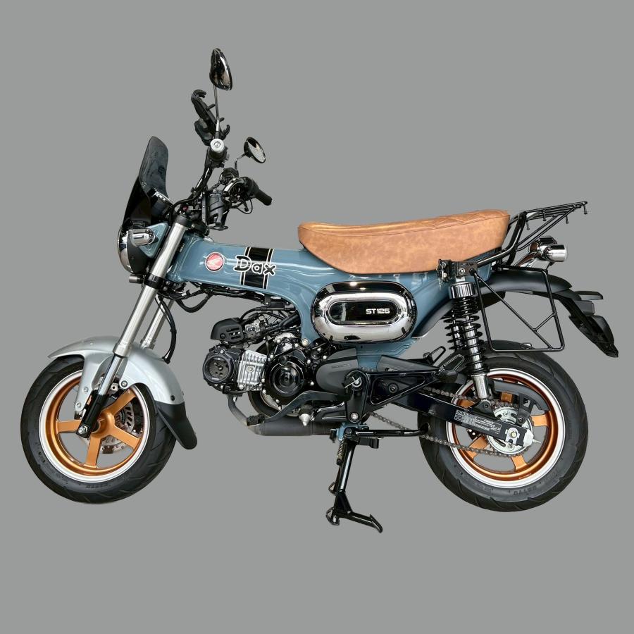 WE Parts リアキャリア スリム DAX125 ダックス125 光沢ブラック 電着塗装\u0026粉体塗装 取付ボルト付き フックあり 最大積載量6kg 台湾製 201の画像